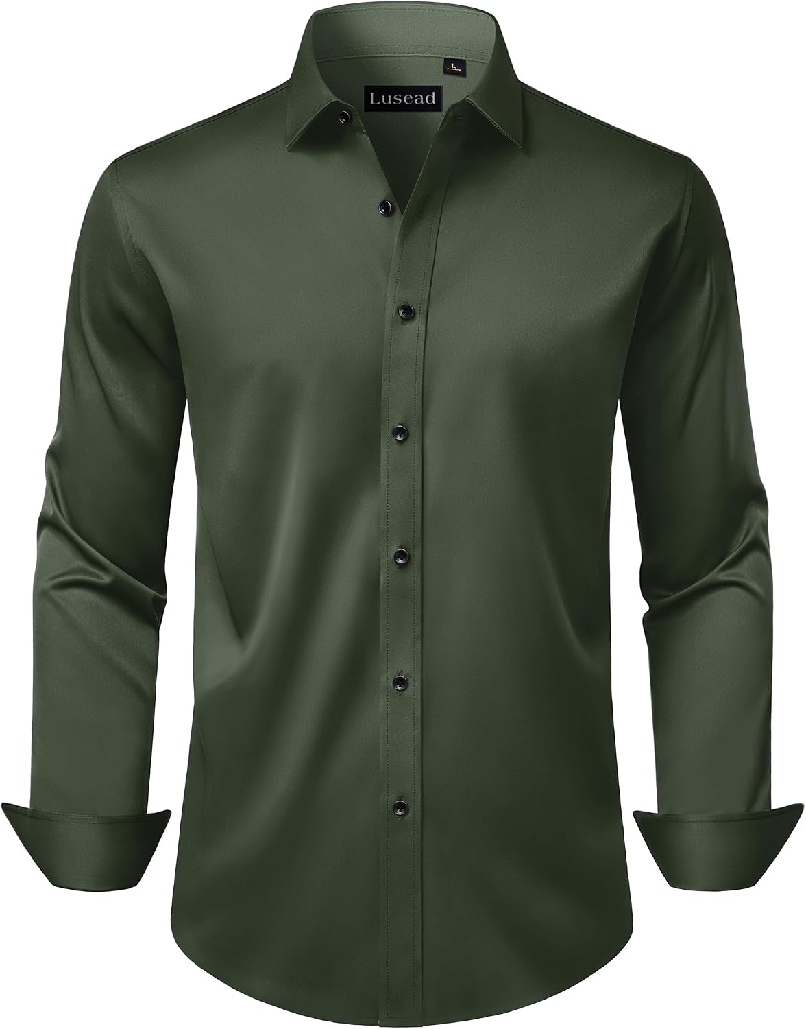 Men's Dress Shirts Long Sleeve Stretch Wrinkle Free Wedding Formal Business Button Down Shirt