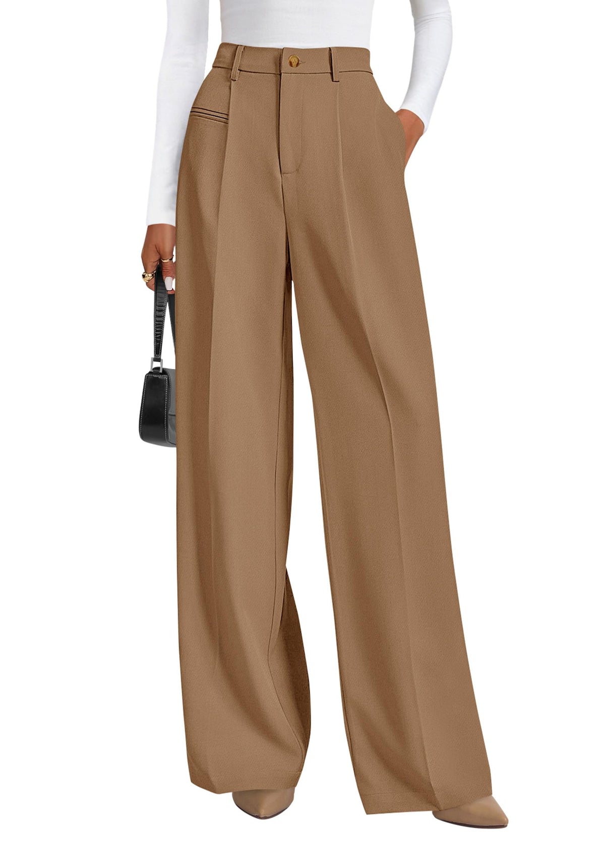 PRETTYGARDEN Women's Tailored Wide Leg Work Dress Pants