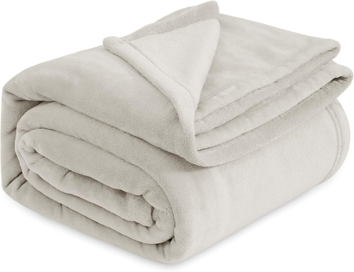 Bedsure GentleSoft Fleece King Size Blankets for Bed Grey - Soft Lightweight Plush Cozy Fuzzy Luxury Warm Spring Blanket Microfiber, Room Home Decor Gifts for Women and Men, 108x90 inches