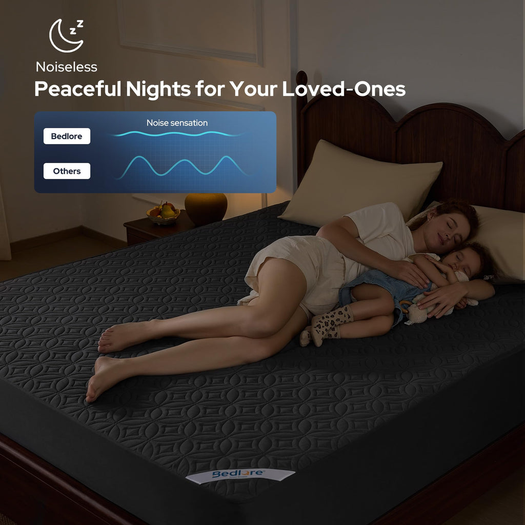 BEDLORE Waterproof Mattress Protector, Queen Size Mattress Pad Noiseless