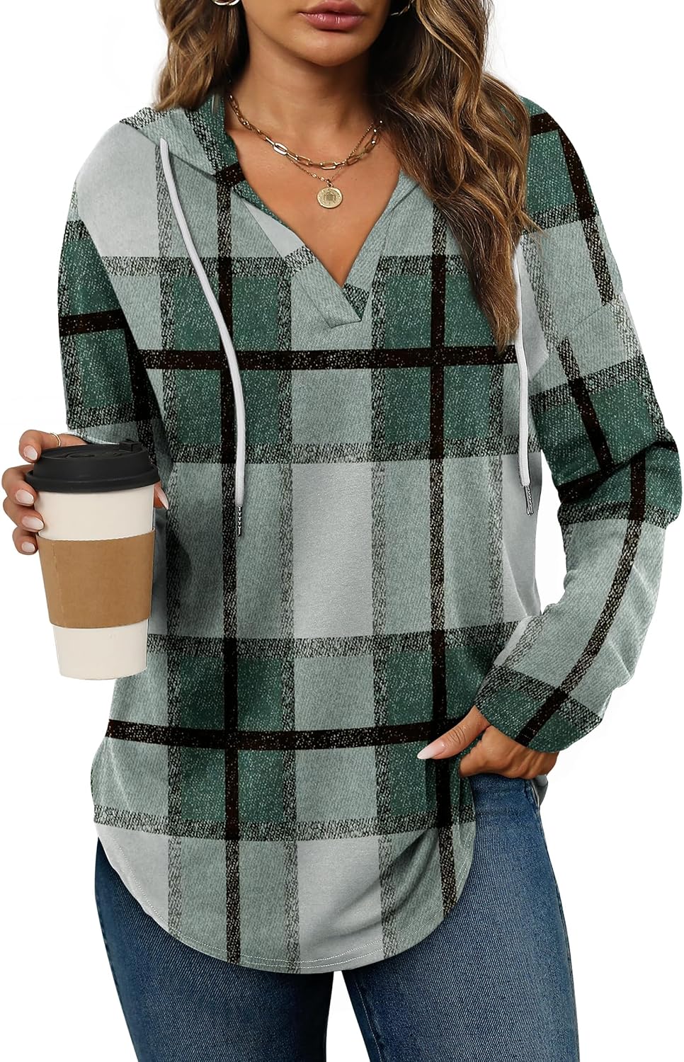 Bofell Womens Fashion Tops Hoodies for Women Pullover Oversized Sweatshirts Long SLeeve Shirts Loose Fit