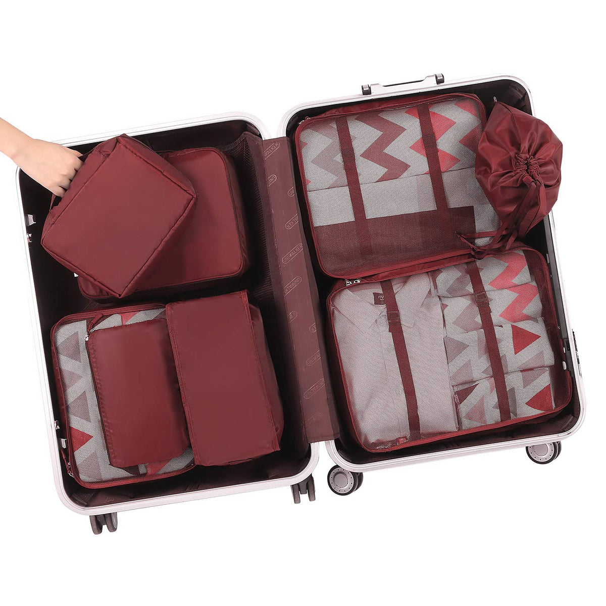 BAGAIL 8 Set Packing Cubes Luggage Packing Organizers for Travel Accessories-Cream