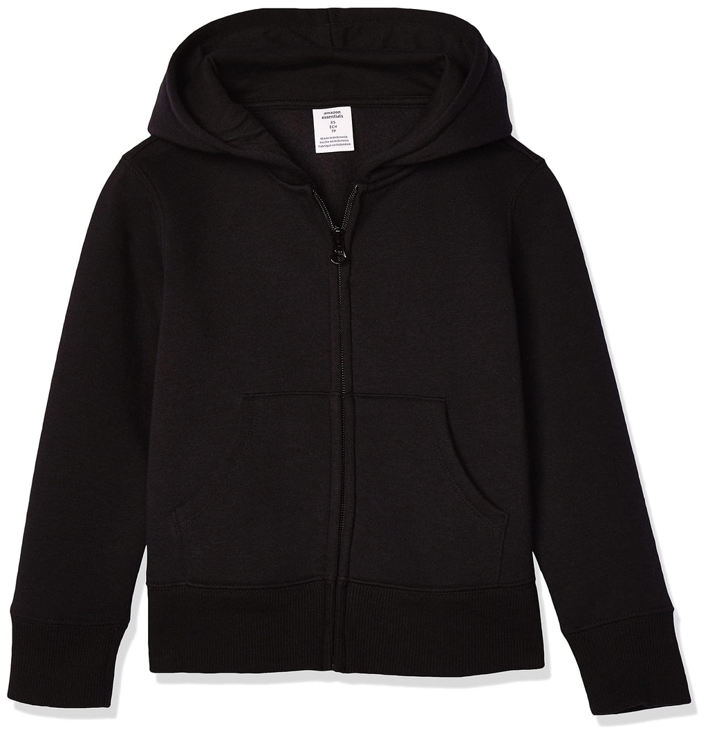 Amazon Essentials Girls and Toddlers' Fleece Zip-Up Hooded Sweatshirt with Lined Hood and Rib Knit Detail