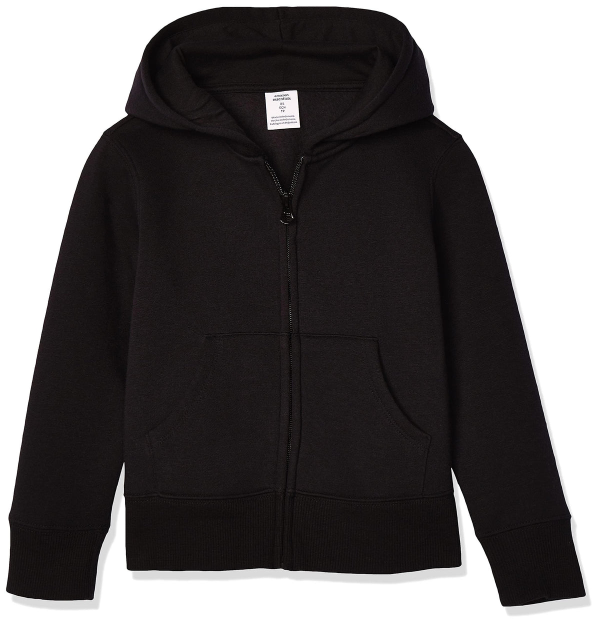 Amazon Essentials Girls and Toddlers' Fleece Zip-Up Hooded Sweatshirt with Lined Hood and Rib Knit Detail