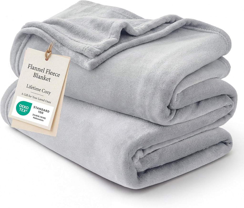 Bedsure GentleSoft Fleece King Size Blankets for Bed Grey - Soft Lightweight Plush Cozy Fuzzy Luxury Warm Spring Blanket Microfiber, Room Home Decor Gifts for Women and Men, 108x90 inches