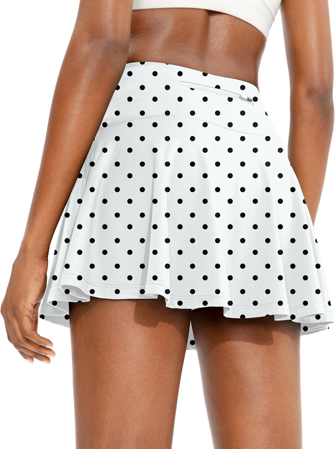SANTINY Pleated Tennis Skirt with 4 Pockets