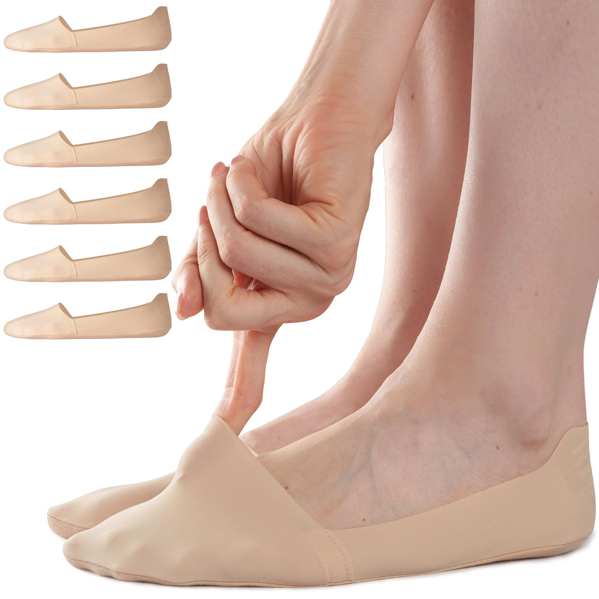 Sofier No Show Socks Womens,6 Pairs Non Slip Low Cut Invisible Liner