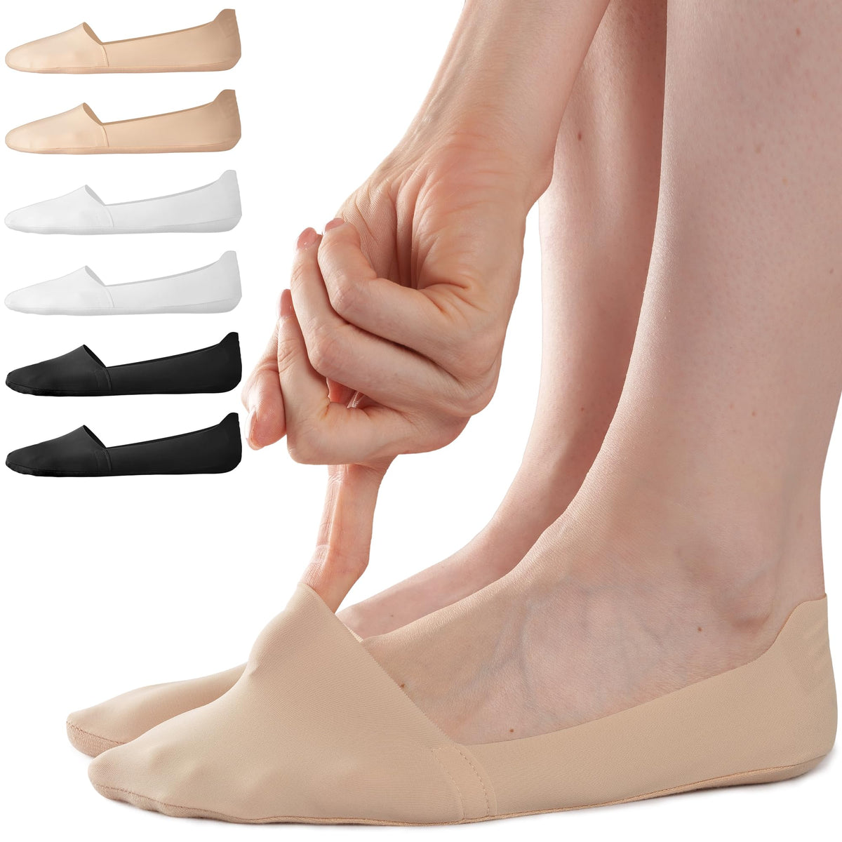Sofier No Show Socks Womens,6 Pairs Non Slip Low Cut Invisible Liner