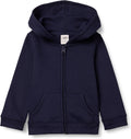 Amazon Essentials Girls and Toddlers' Fleece Zip-Up Hooded Sweatshirt with Lined Hood and Rib Knit Detail
