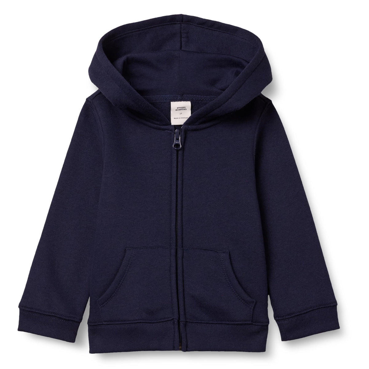 Amazon Essentials Girls and Toddlers' Fleece Zip-Up Hooded Sweatshirt with Lined Hood and Rib Knit Detail