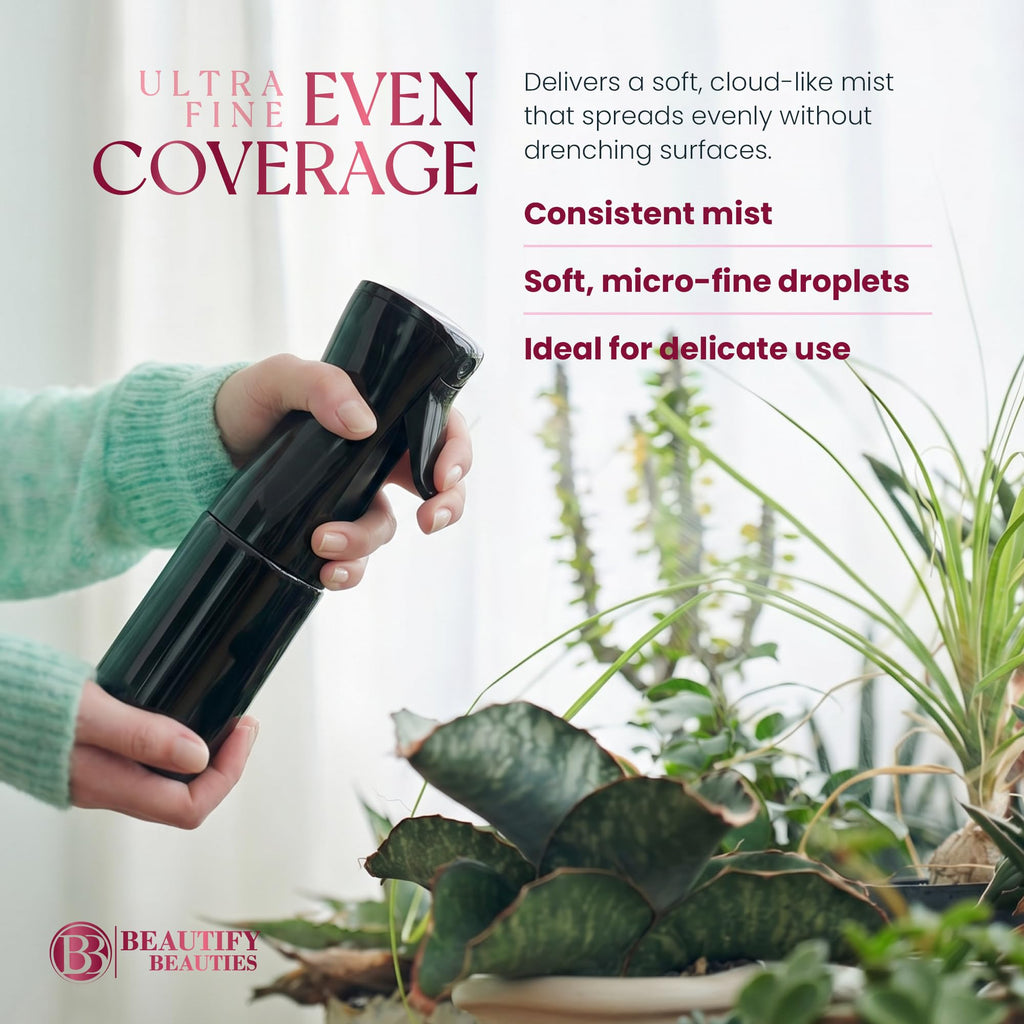 BeautifyBeauties Continuous Spray Bottle for Hair, 10.1 oz Mister Spray