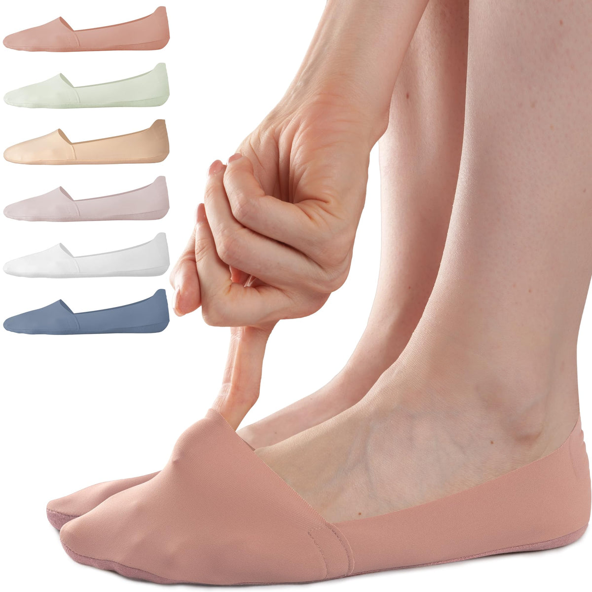 Sofier No Show Socks Womens,6 Pairs Non Slip Low Cut Invisible Liner