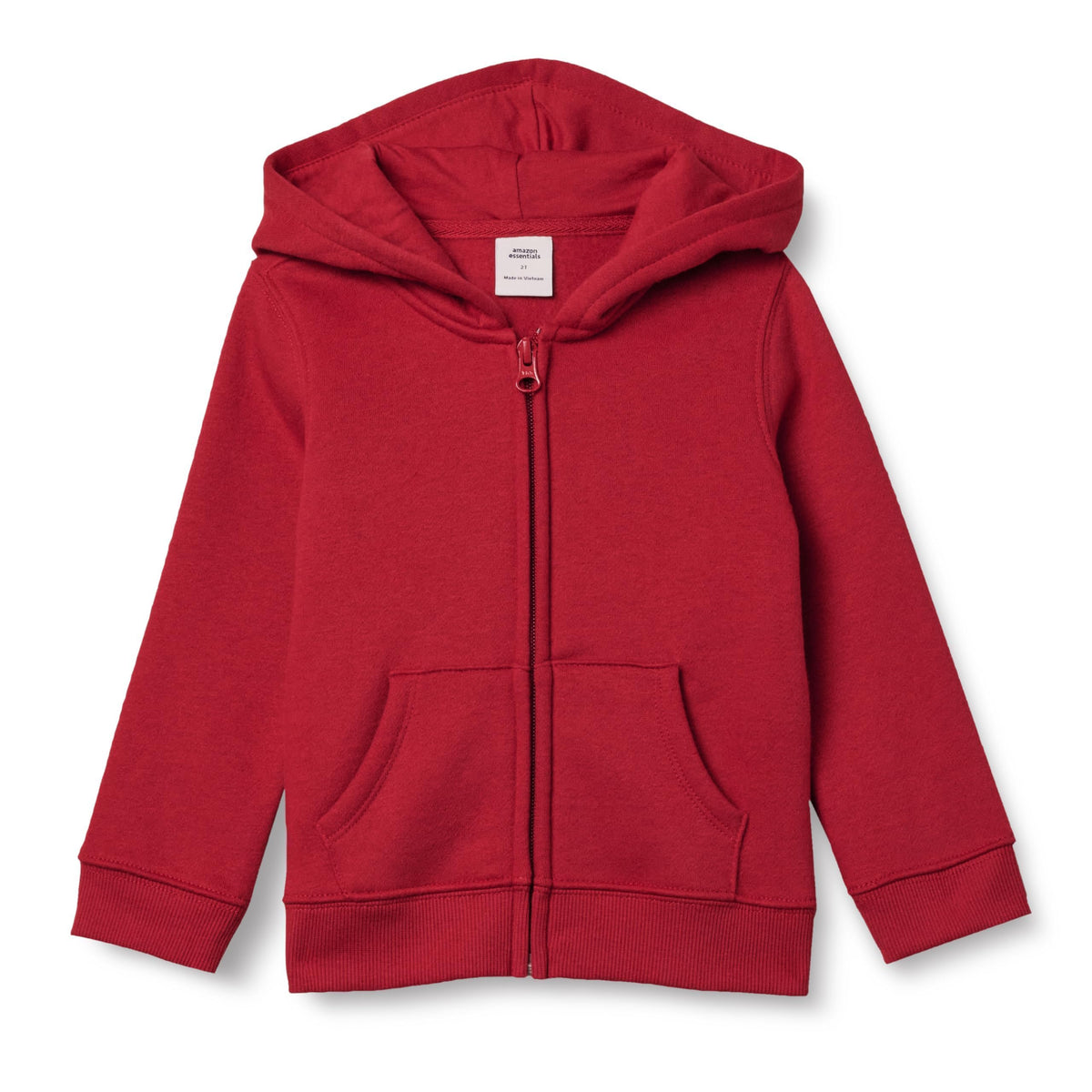 Amazon Essentials Girls and Toddlers' Fleece Zip-Up Hooded Sweatshirt with Lined Hood and Rib Knit Detail