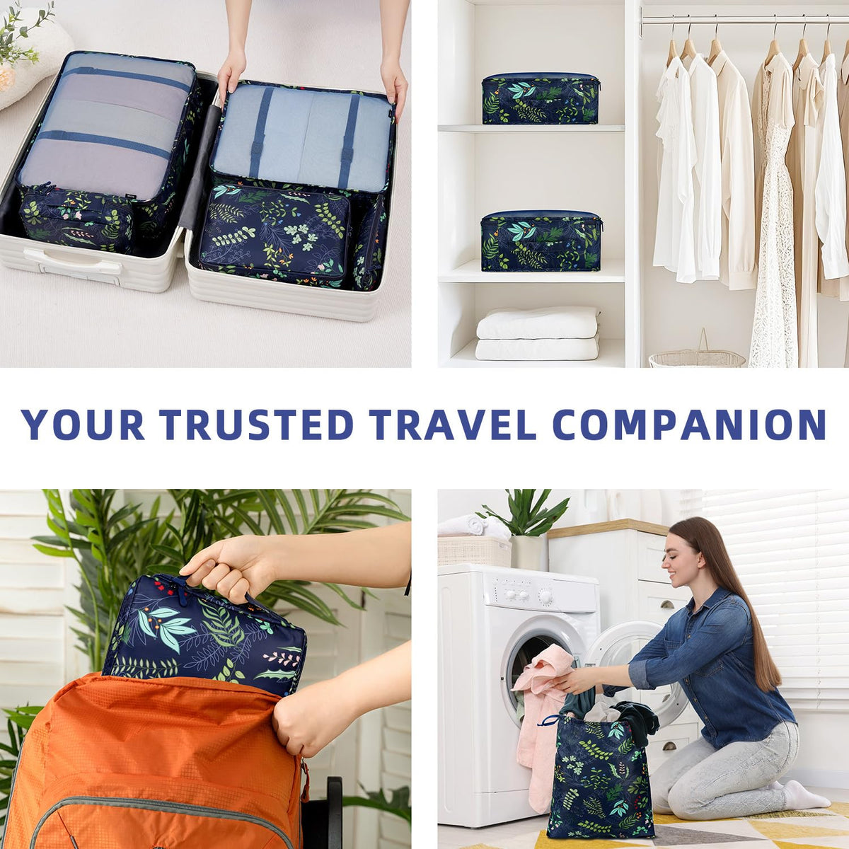 BAGAIL 8 Set Packing Cubes Luggage Packing Organizers for Travel Accessories-Cream