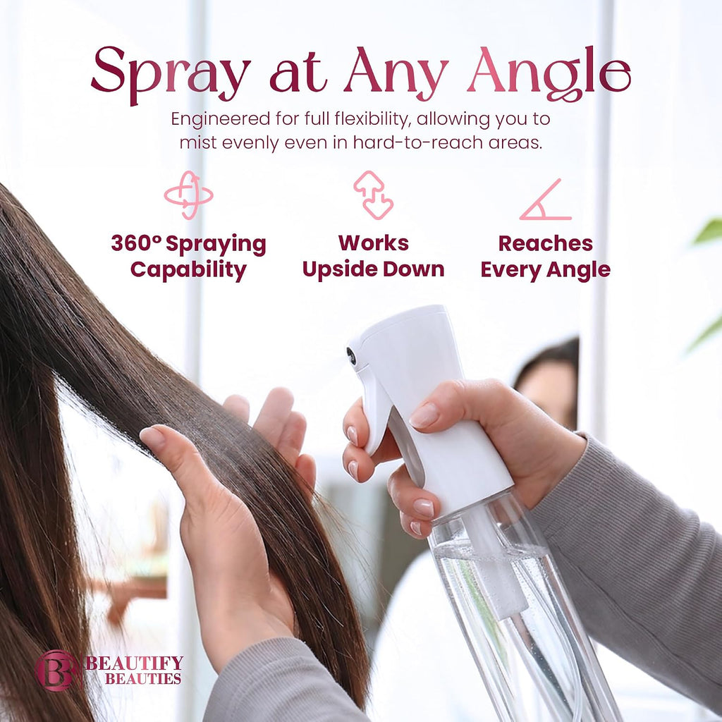 BeautifyBeauties Continuous Spray Bottle for Hair, 10.1 oz Mister Spray