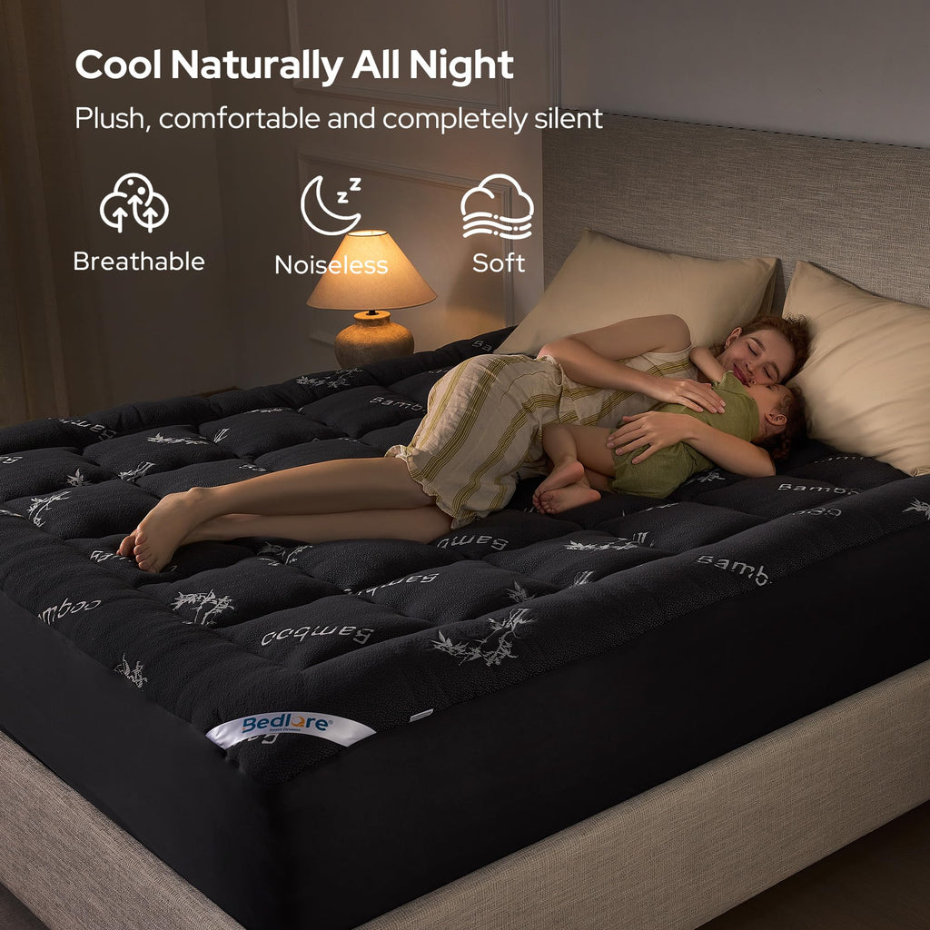 BEDLORE Full Size Mattress Topper, Thick Soft Pillow Top Bed Topper