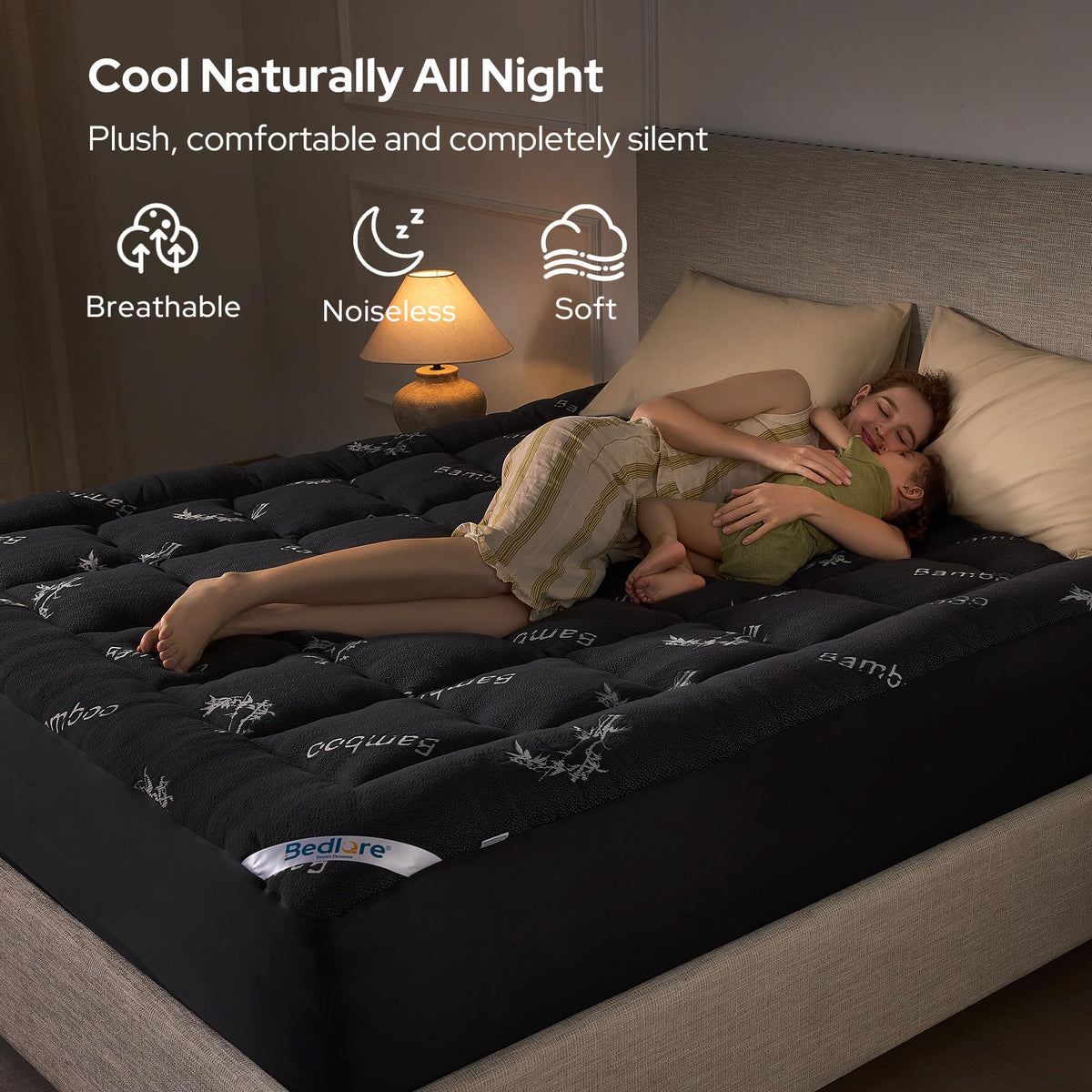 BEDLORE Full Size Mattress Topper, Thick Soft Pillow Top Bed Topper