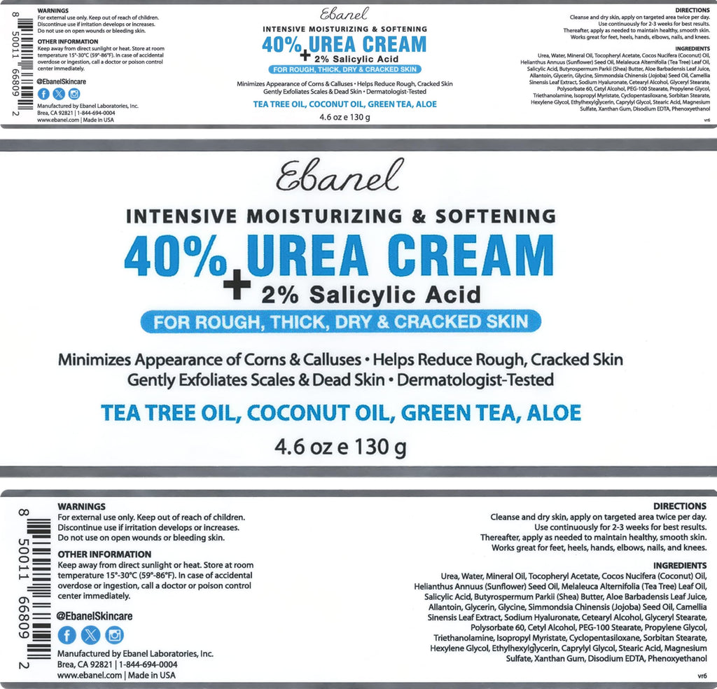 Ebanel Urea Cream 40% plus Salicylic Acid 2% for Dry Cracked Feet Skin