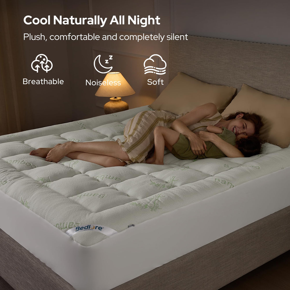 BEDLORE Full Size Mattress Topper, Thick Soft Pillow Top Bed Topper