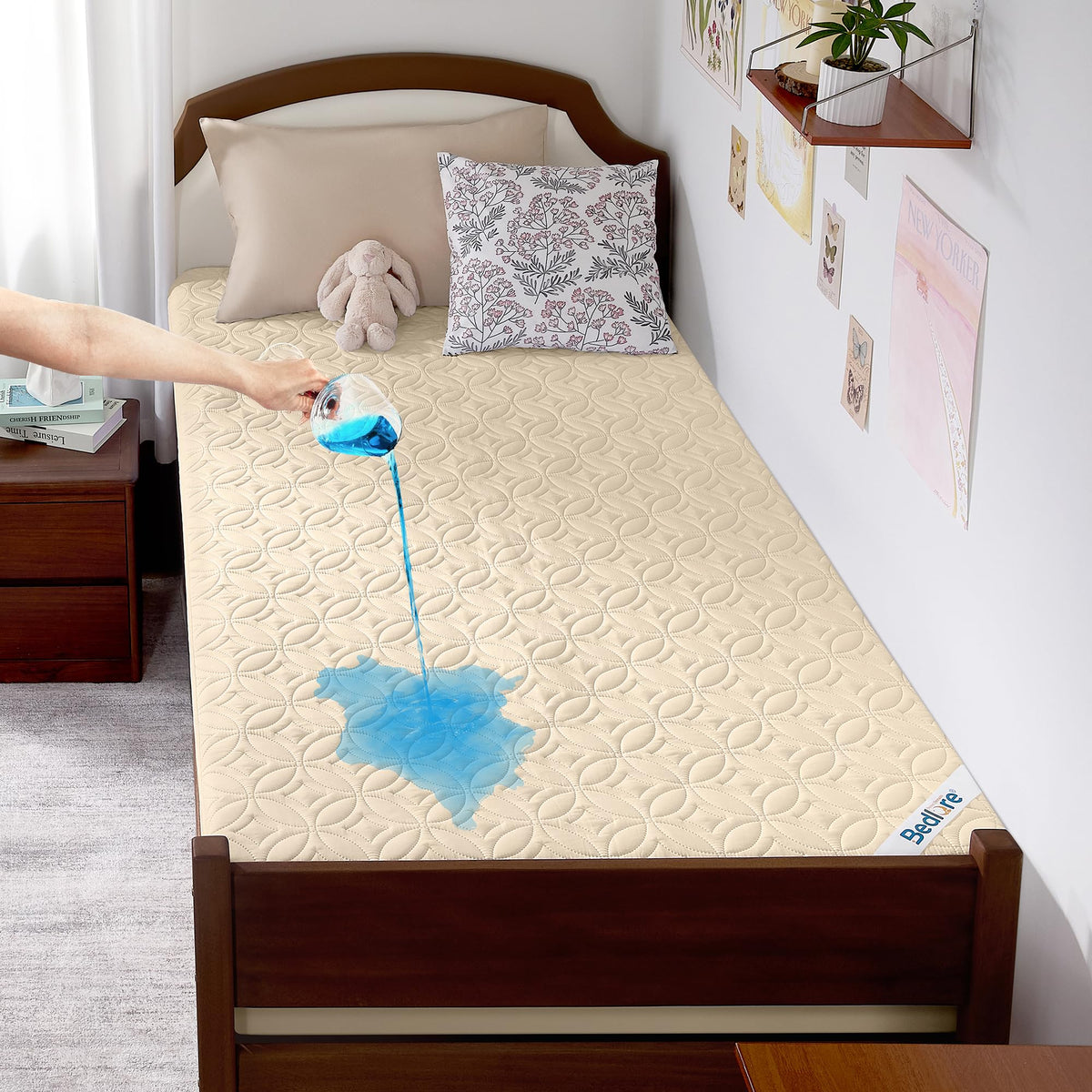 BEDLORE Waterproof Mattress Protector, Queen Size Mattress Pad Noiseless