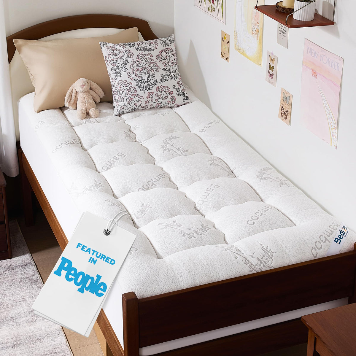 BEDLORE Full Size Mattress Topper, Thick Soft Pillow Top Bed Topper