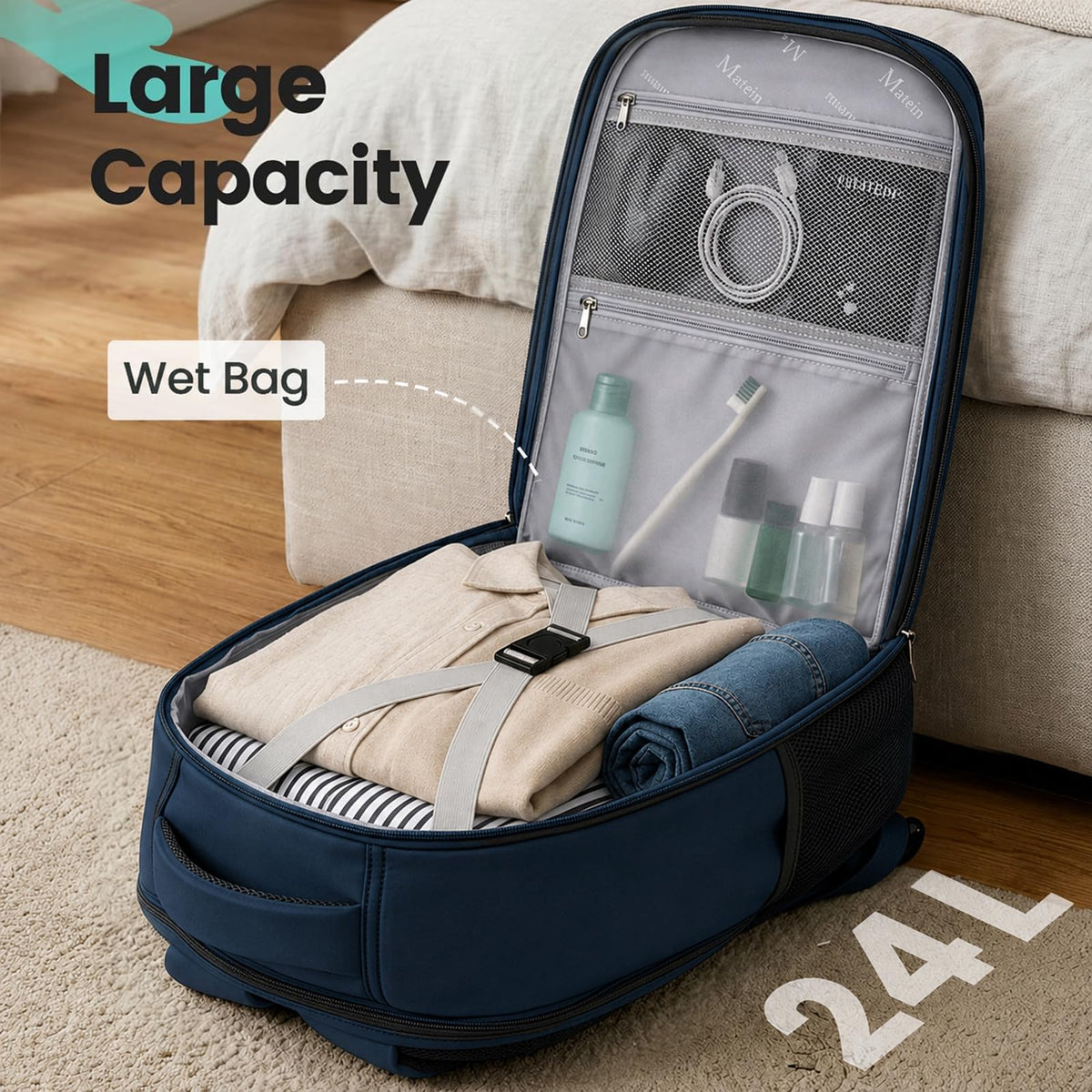 MATEIN for New Ryanair Cabin Bags 40x30x20, Travel Backpack Cabin Size