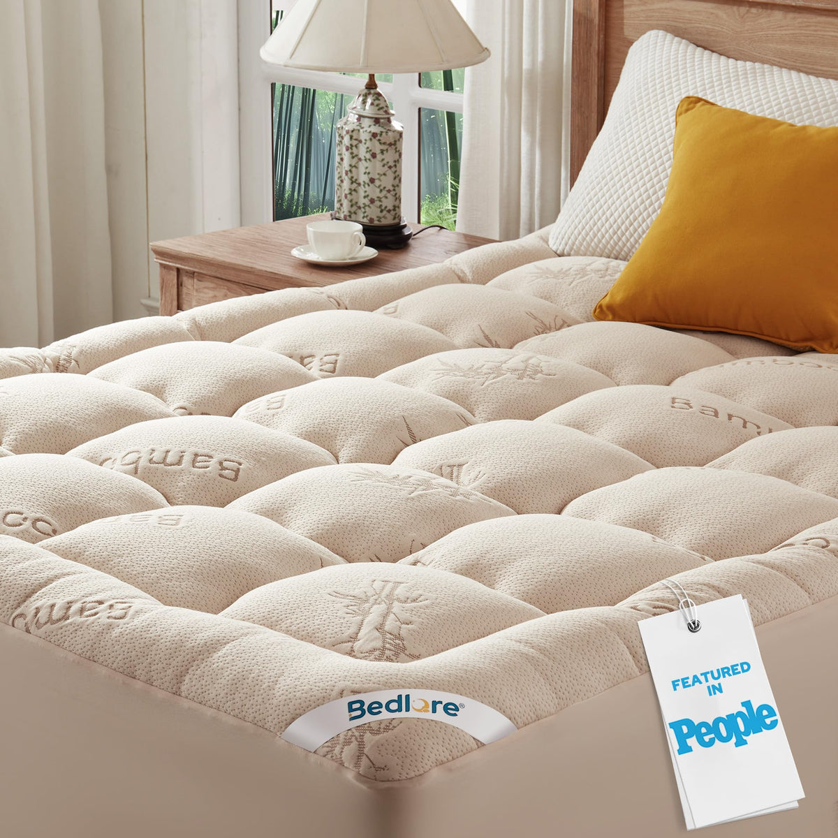 BEDLORE Full Size Mattress Topper, Thick Soft Pillow Top Bed Topper