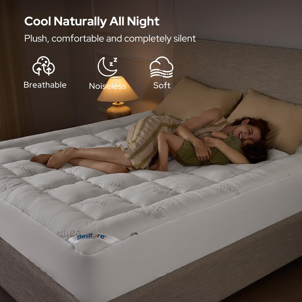 BEDLORE Full Size Mattress Topper, Thick Soft Pillow Top Bed Topper