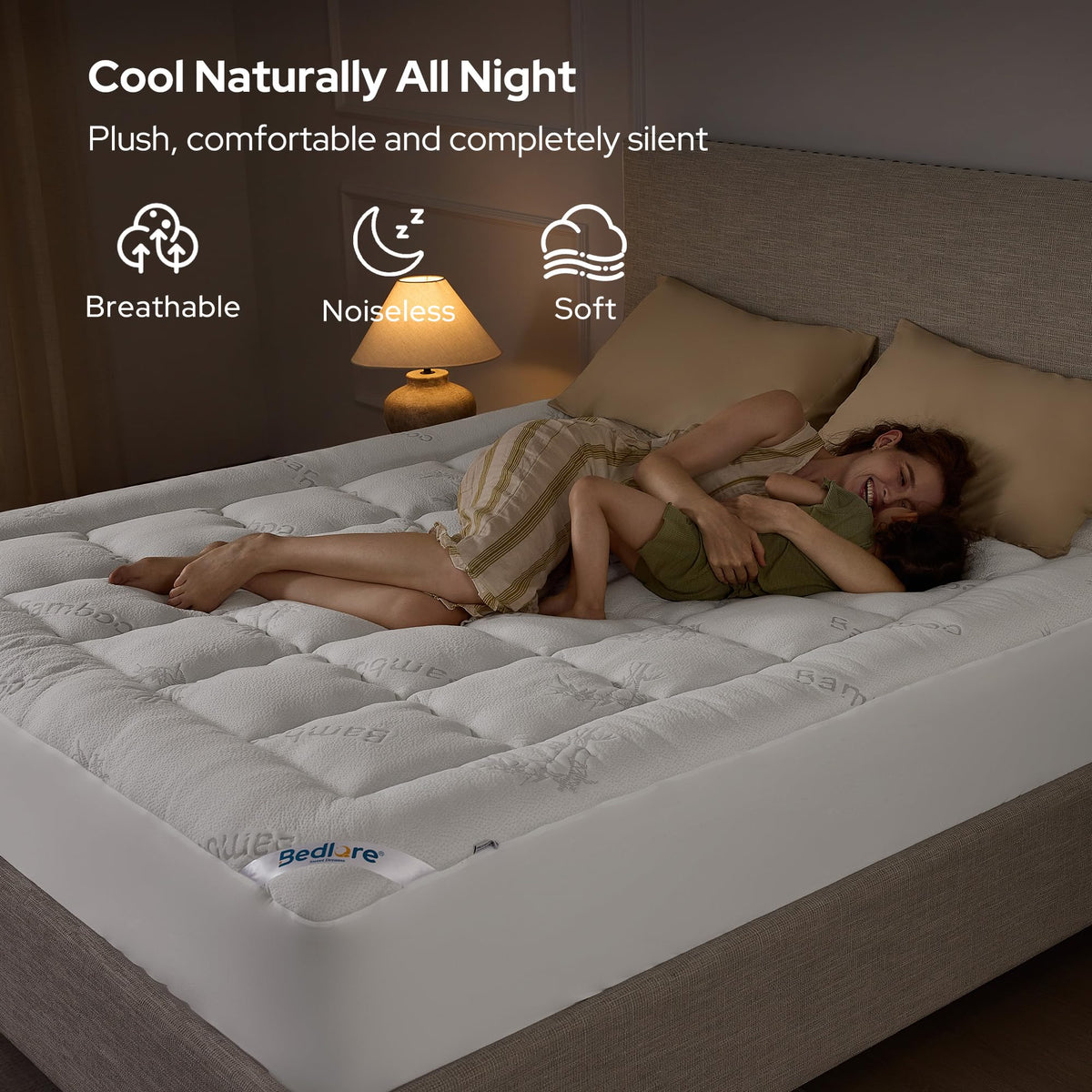 BEDLORE Full Size Mattress Topper, Thick Soft Pillow Top Bed Topper