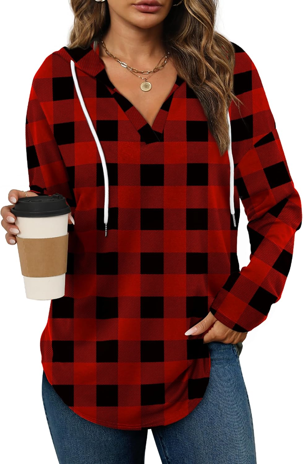 Bofell Womens Fashion Tops Hoodies for Women Pullover Oversized Sweatshirts Long SLeeve Shirts Loose Fit