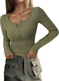 PRETTYGARDEN Women's Fall Long Sleeve Henley T Shirts