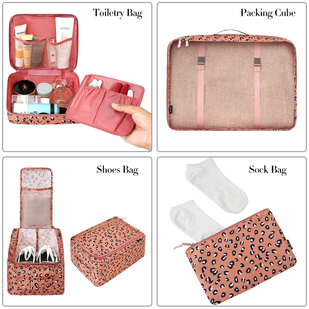 BAGAIL 8 Set Packing Cubes Luggage Packing Organizers for Travel Accessories-Cream