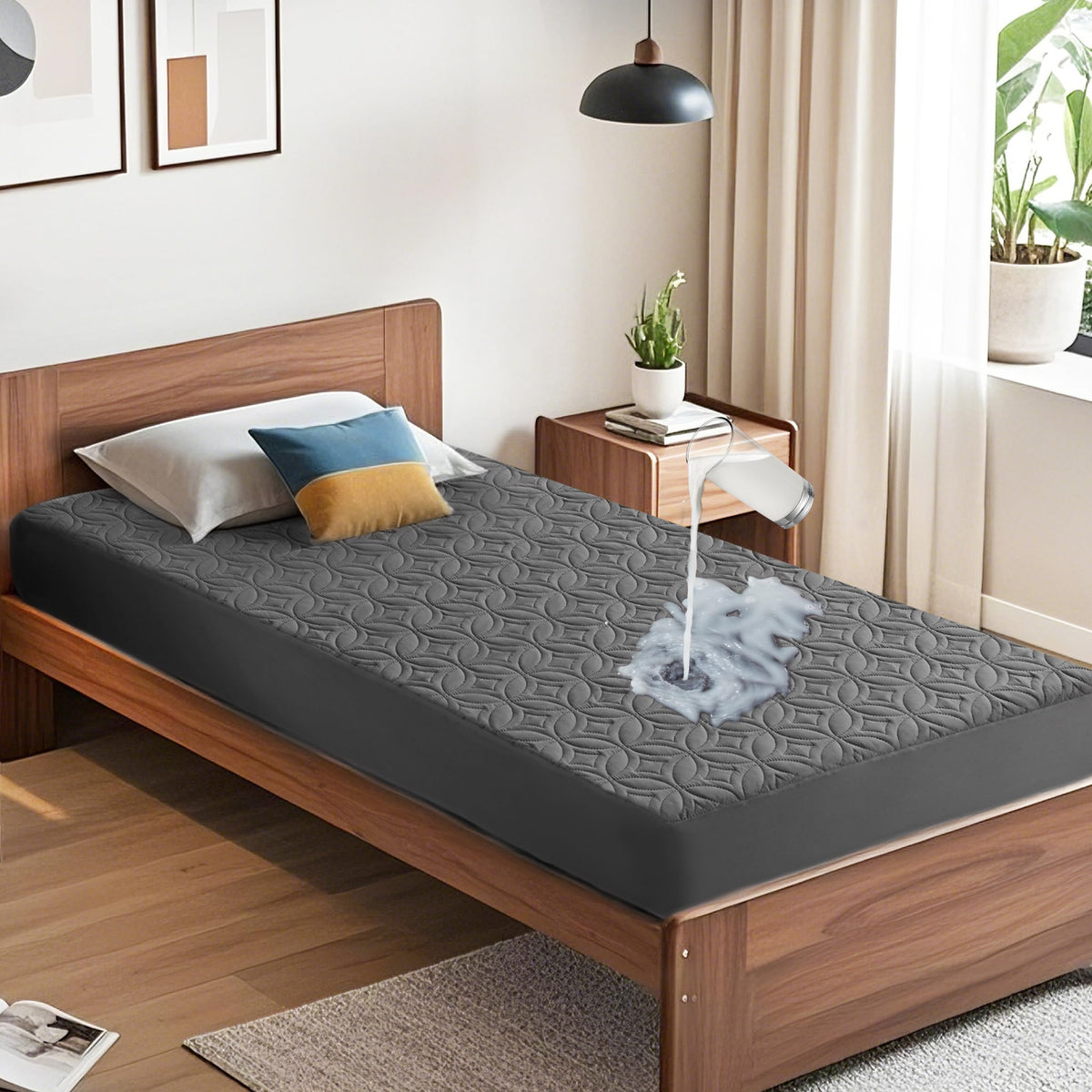BEDLORE Waterproof Mattress Protector, Queen Size Mattress Pad Noiseless