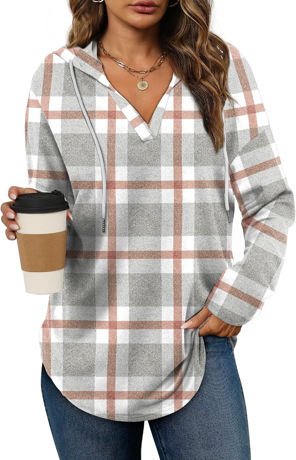 Bofell Womens Fashion Tops Hoodies for Women Pullover Oversized Sweatshirts Long SLeeve Shirts Loose Fit