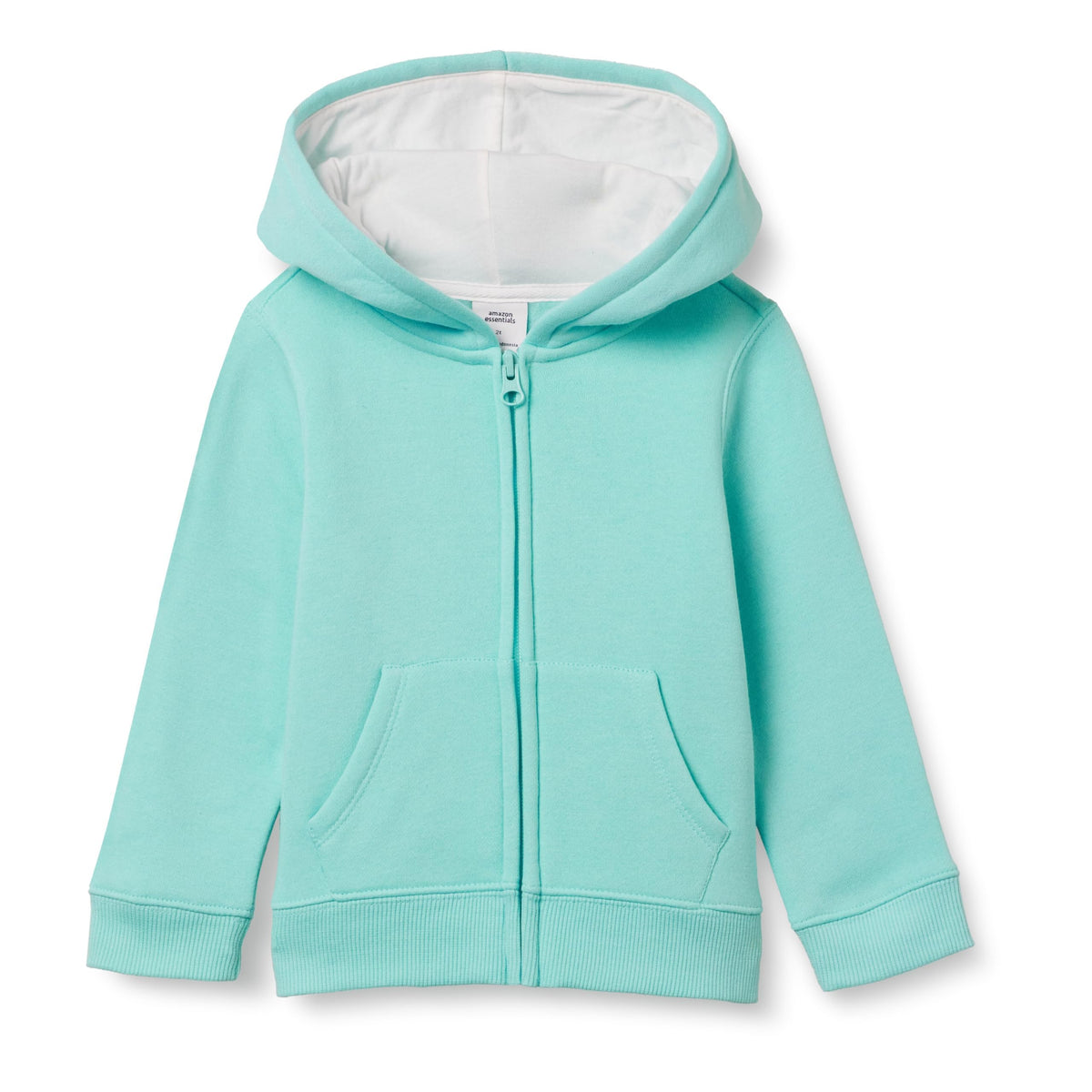 Amazon Essentials Girls and Toddlers' Fleece Zip-Up Hooded Sweatshirt with Lined Hood and Rib Knit Detail