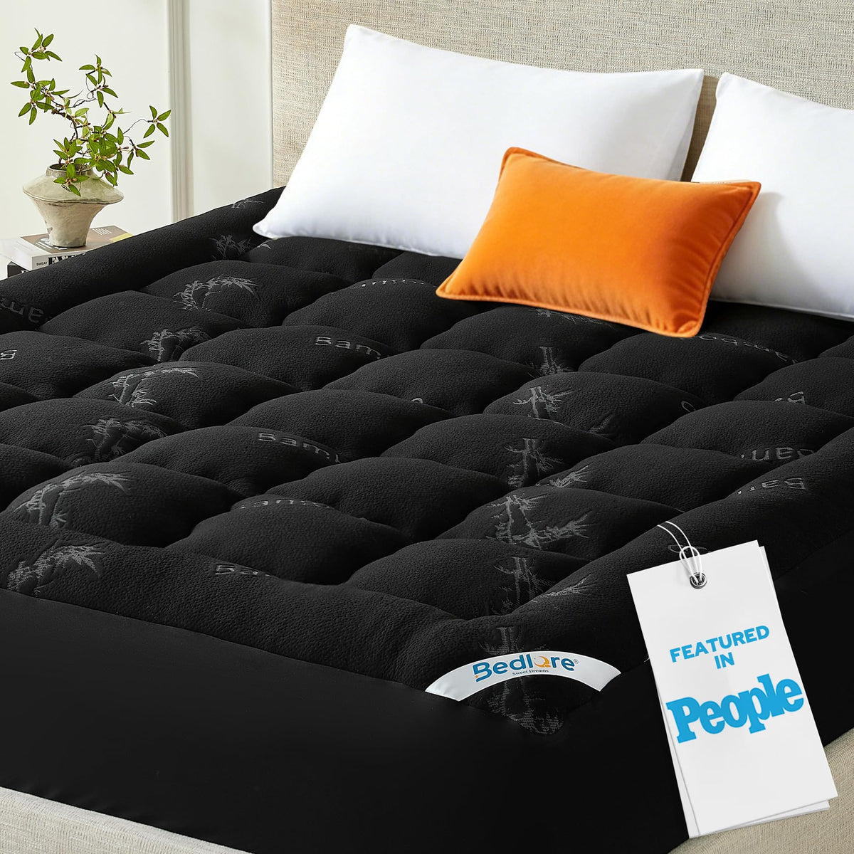 BEDLORE Full Size Mattress Topper, Thick Soft Pillow Top Bed Topper
