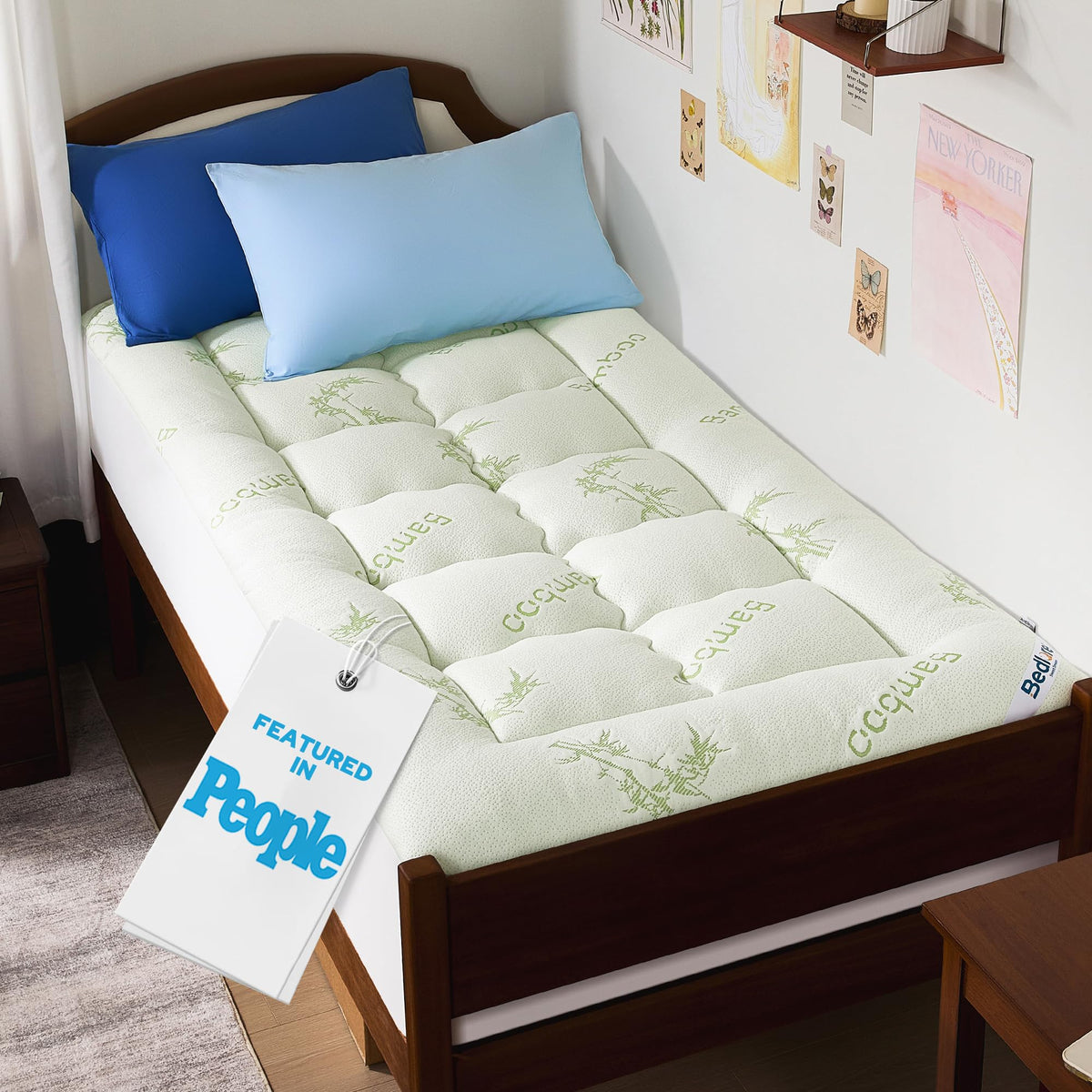 BEDLORE Full Size Mattress Topper, Thick Soft Pillow Top Bed Topper
