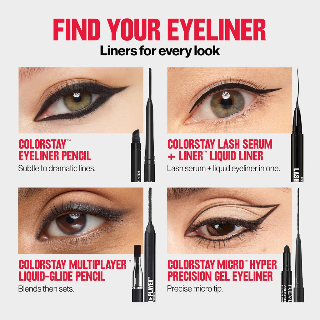 Revlon ColorStay Pencil Waterproof Eyeliner, 202 Black Brown, 0.01 oz