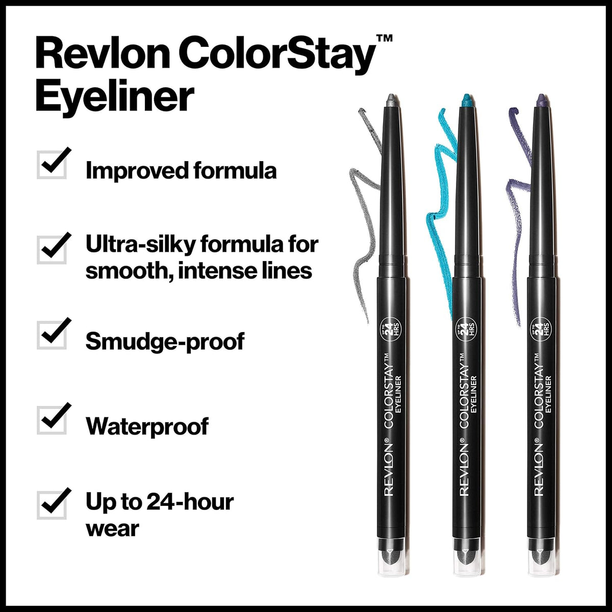 Revlon ColorStay Pencil Waterproof Eyeliner, 202 Black Brown, 0.01 oz