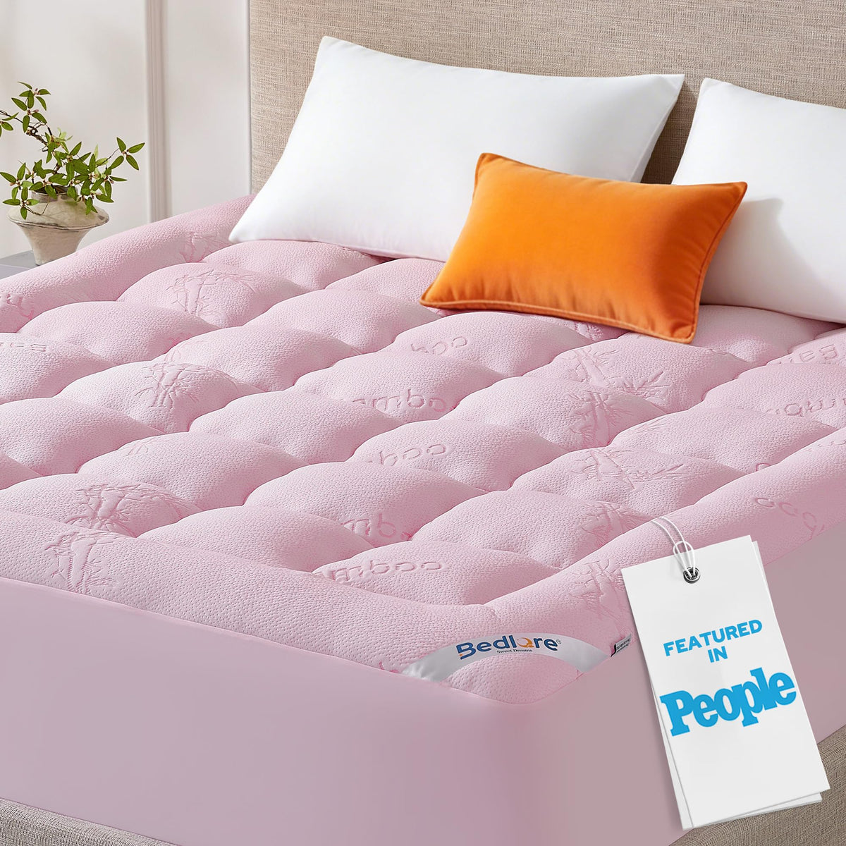BEDLORE Full Size Mattress Topper, Thick Soft Pillow Top Bed Topper