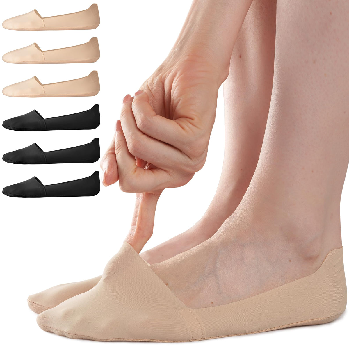 Sofier No Show Socks Womens,6 Pairs Non Slip Low Cut Invisible Liner