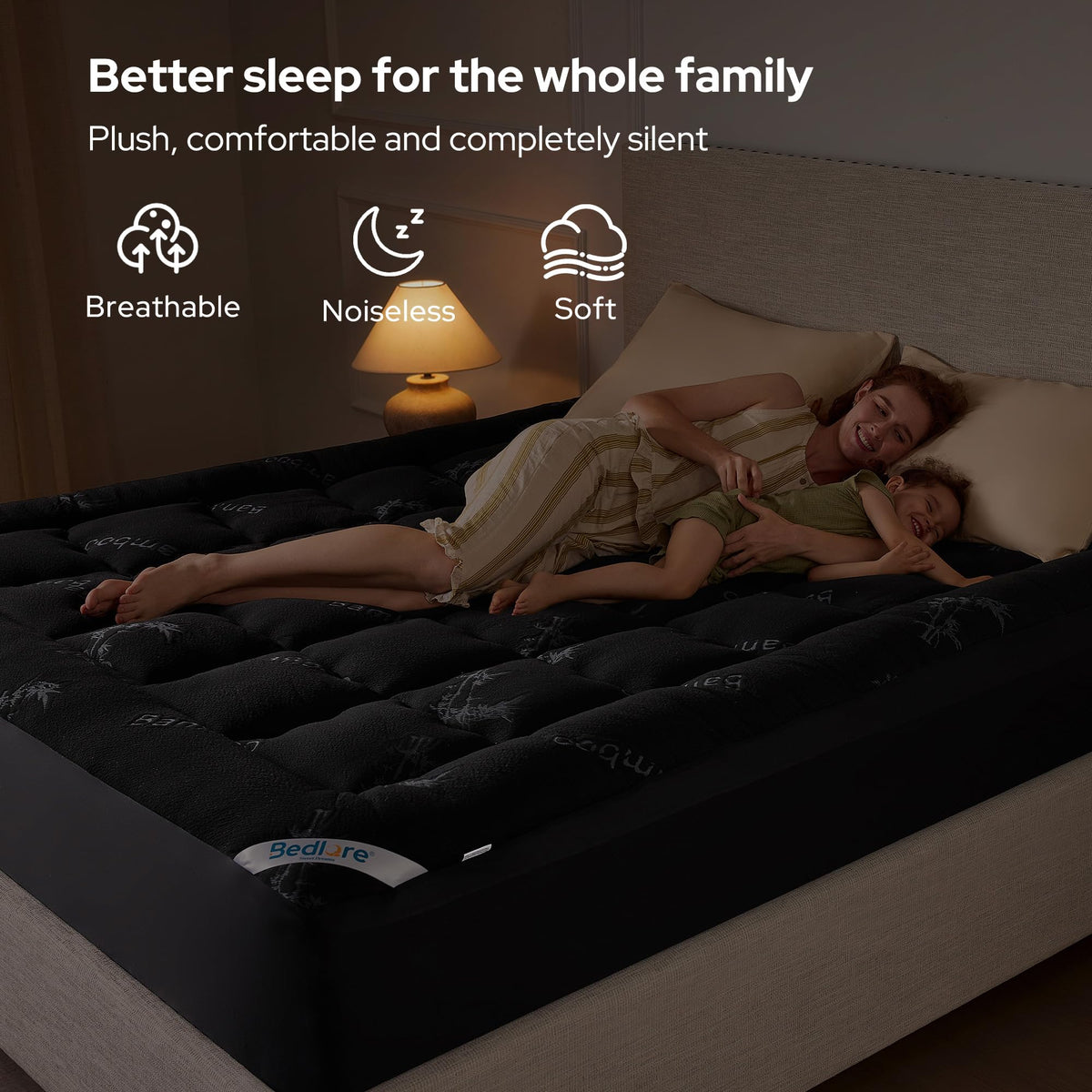 BEDLORE Full Size Mattress Topper, Thick Soft Pillow Top Bed Topper