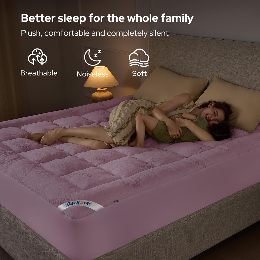 BEDLORE Full Size Mattress Topper, Thick Soft Pillow Top Bed Topper