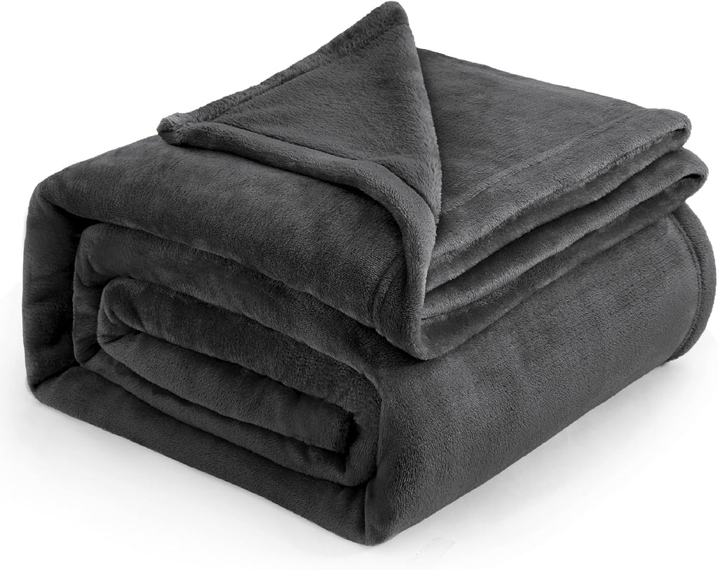 Bedsure GentleSoft Fleece King Size Blankets for Bed Grey - Soft Lightweight Plush Cozy Fuzzy Luxury Warm Spring Blanket Microfiber, Room Home Decor Gifts for Women and Men, 108x90 inches
