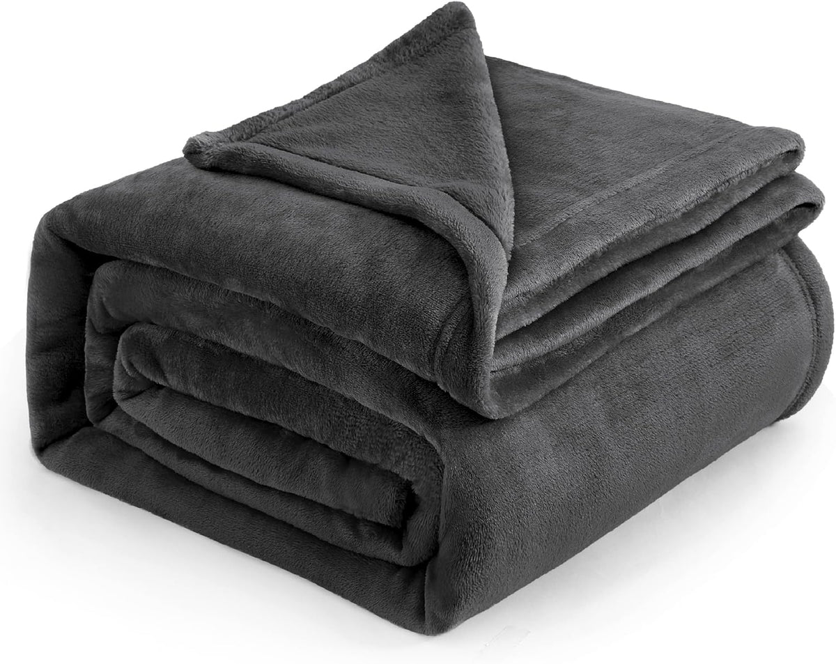 Bedsure GentleSoft Fleece King Size Blankets for Bed Grey - Soft Lightweight Plush Cozy Fuzzy Luxury Warm Spring Blanket Microfiber, Room Home Decor Gifts for Women and Men, 108x90 inches