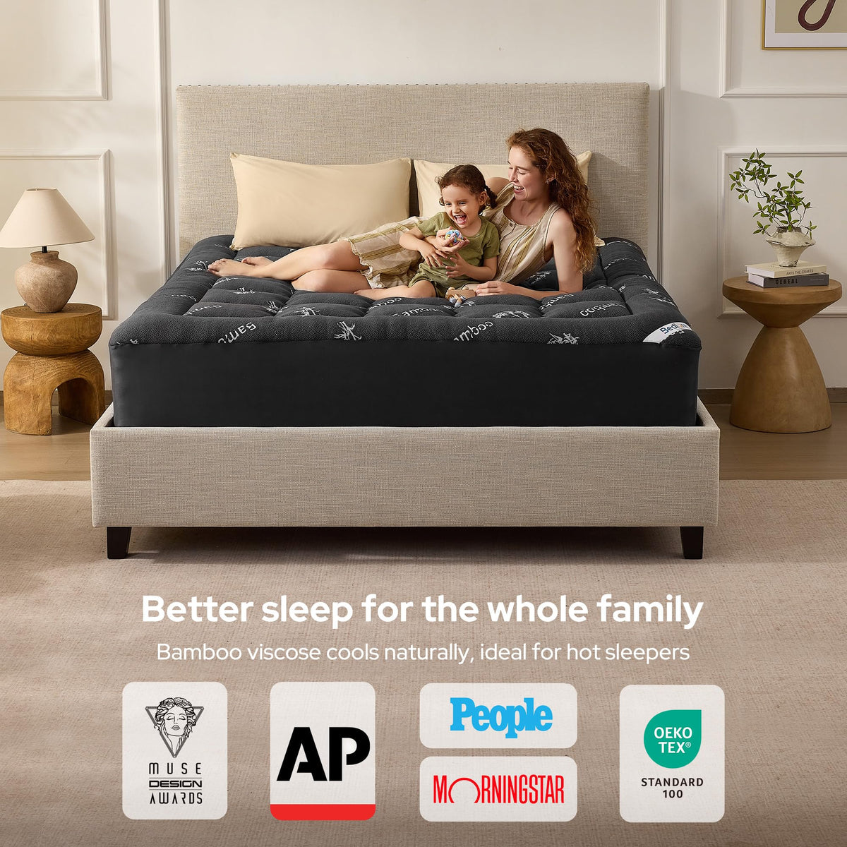 BEDLORE Full Size Mattress Topper, Thick Soft Pillow Top Bed Topper