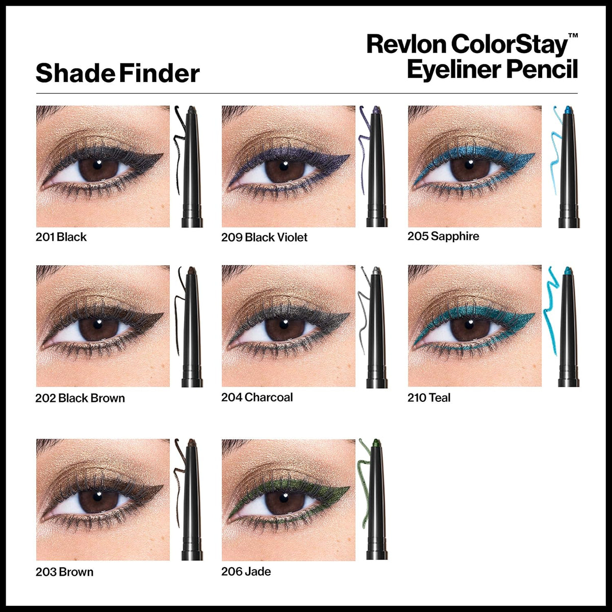 Revlon ColorStay Pencil Waterproof Eyeliner, 202 Black Brown, 0.01 oz