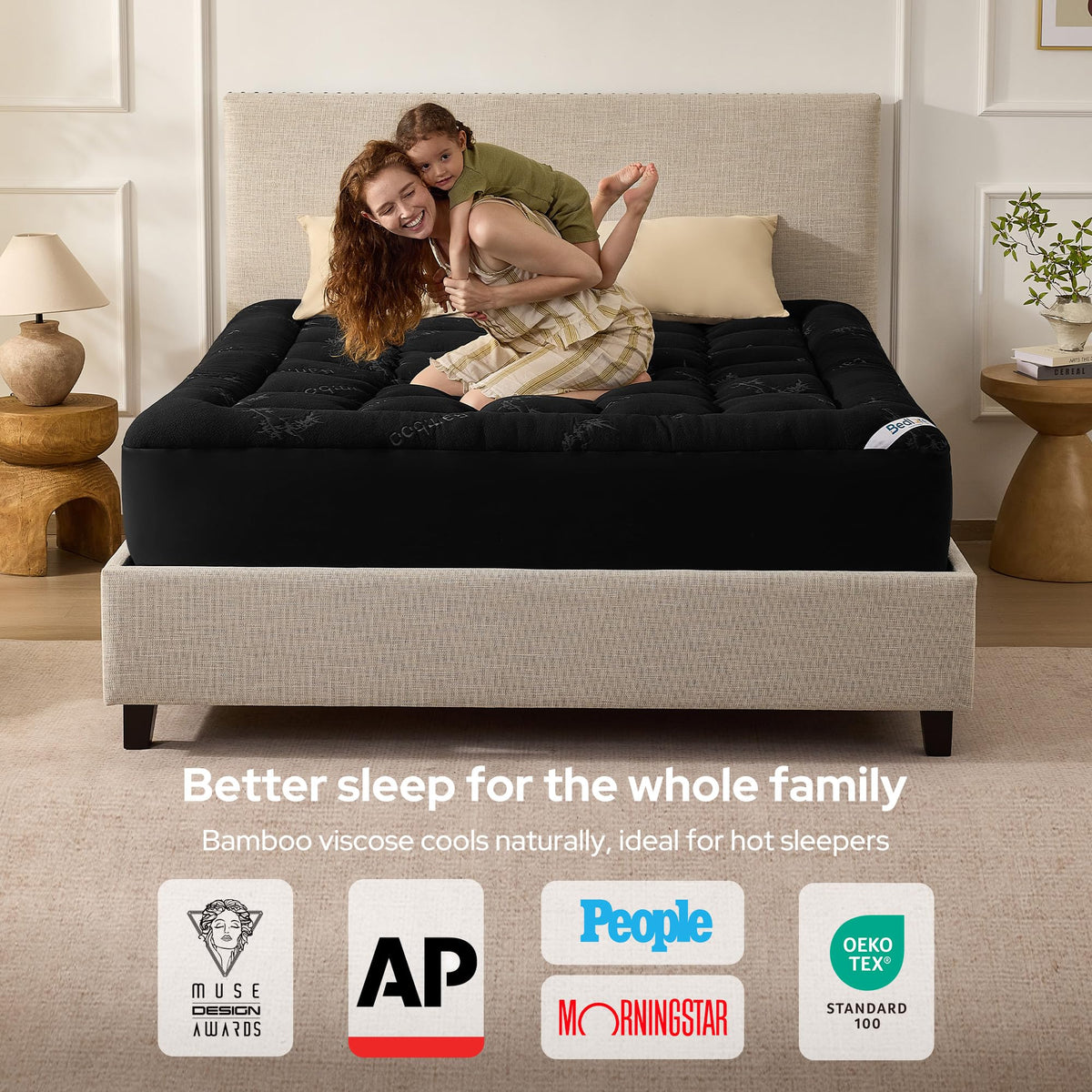 BEDLORE Full Size Mattress Topper, Thick Soft Pillow Top Bed Topper